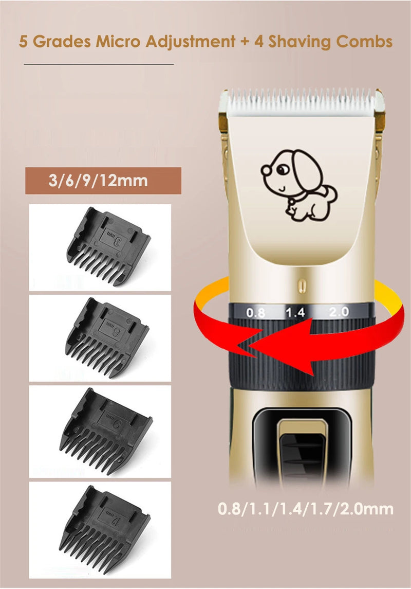 C6 Professional Pet Dog Hair Trimmer Animals Grooming Clipper Cutter Machine Shaver Electric Scissor Mower Clipper 18650 Battery