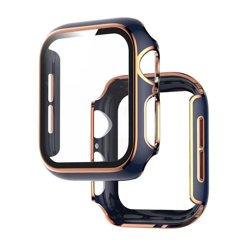Glass+case For Apple Watch serier 6 SE 5 4 44/40mm Screen Protector cover for apple watch 42mm 38mm bumper iwach 3 2 Accessories