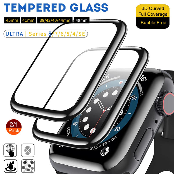 3D Curved HD Tempered Glass for Apple Watch 38MM 42MM Screen Protector film for iWatch 3/4/5/6/SE/7/8 40MM 44MM 41MM 45MM 49mm