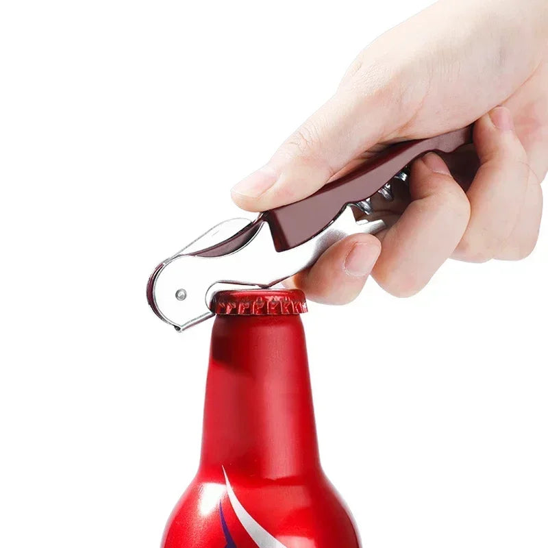 Multi-Functional 2 in 1 Bottle Openers Stainless Steel Wine Cork Screw Corkscrew Beer Cap Remover Kitchen Gadget Bar Accessories