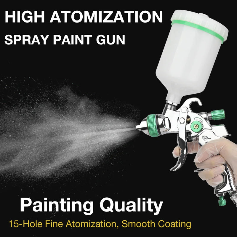 HVLP Professional Spray Gun 1.4mm 1.7mm 2.0mm Steel Nozzle Household Spray Gun Portable Car Paint Spray Gun Kit Pneumatic Tools