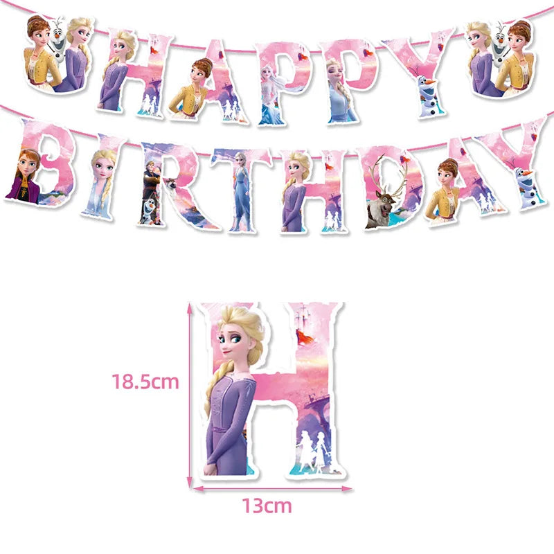 Disney congelado festa de aniversário decorações rosa elsa tema suprimentos de eventos para crianças menina balão folha pano de fundo princesa festa abençoar