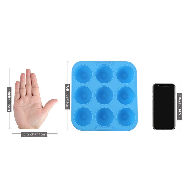 Square Air Fryer Food-Grade Silicone 9-Cavity Cake Baking Pan,Dishwasher Safe, BPA-Free, Compatible with 7QT Air Fryer