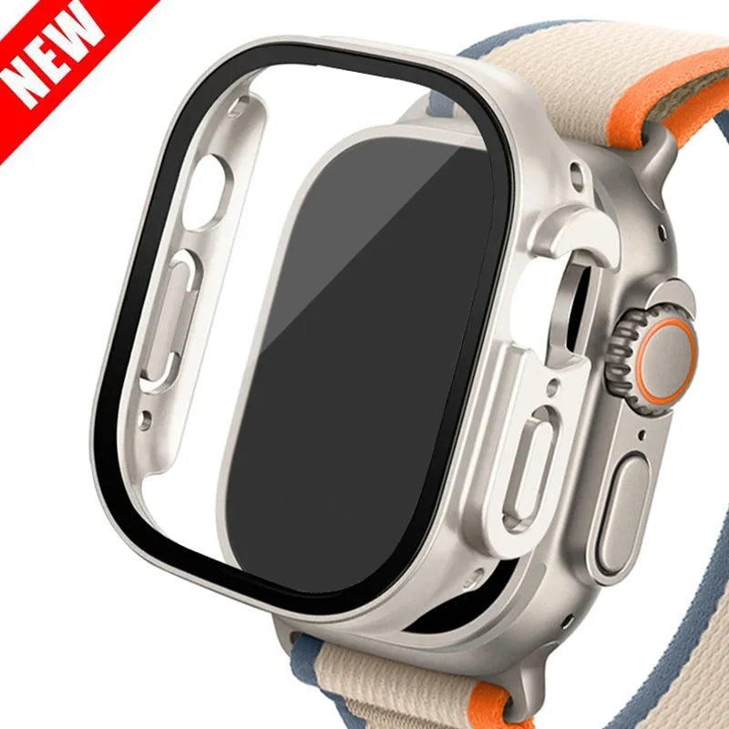 Glass+Case For Apple Watch Ultra2 49mm smartwatch PC Bumper+Screen Protector Tempered Cover iwatch series ultra 49MM Accessories