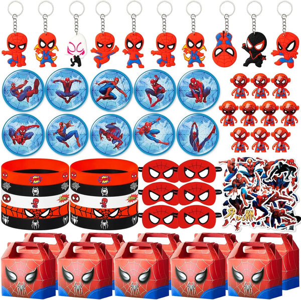Super-herói spiderman presente brinquedos pulseira máscara os vingadores saco de presente adesivo para o aniversário do miúdo chá de bebê suprimentos de halloween pinata