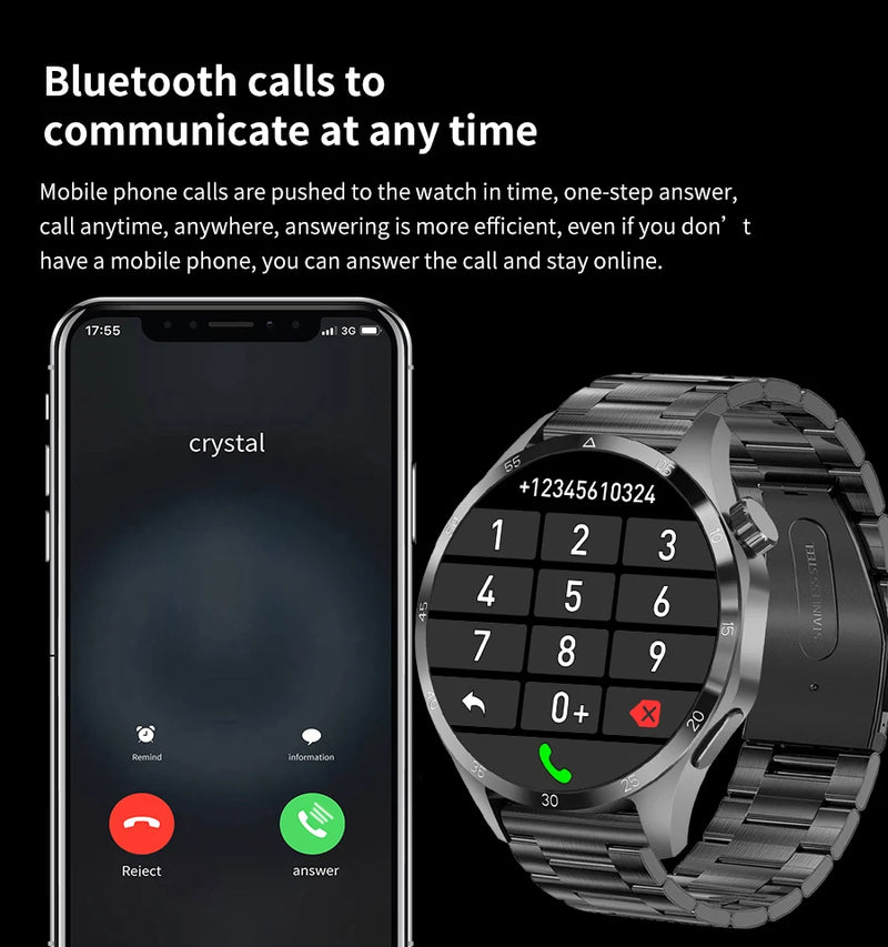 New For Huawei GT 4 PRO Smart Watch Men AMOLED HD Screen Bluetooth Call Watches GPS Heart Rate Health Monitor SmartWatch Men