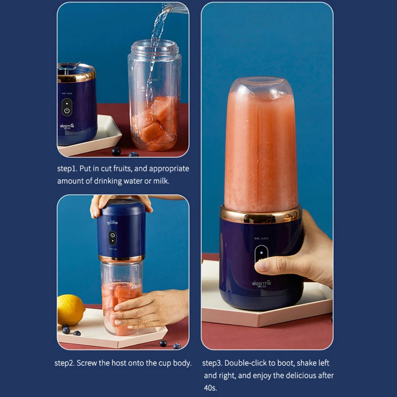 Liquidificadores de suco de frutas portáteis verão pessoal elétrico mini garrafa casa usb 6 lâminas espremedor copo máquina para cozinha